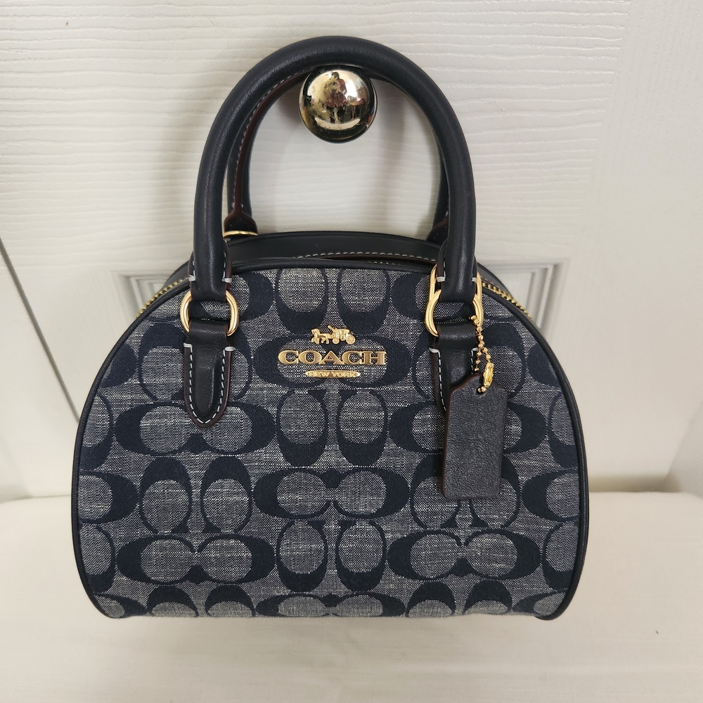 ***AUTHENTIC*** Coach Dark Blue Signature Mini Satchel